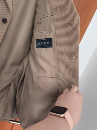 Americana de pana beige