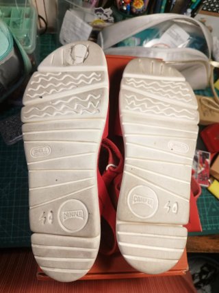 Camper Sandalias Oruga Piel Roja Talla 40
