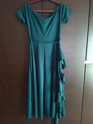 Abito verde elegante lungo maniche corte nuovo