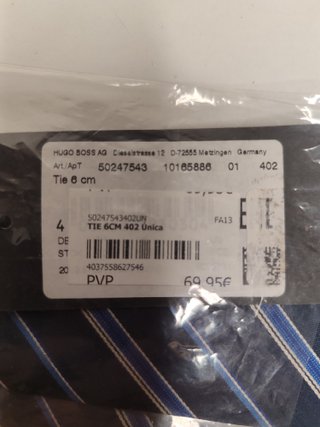 Corbata Hugo Boss Rayas Seda Azul Gris