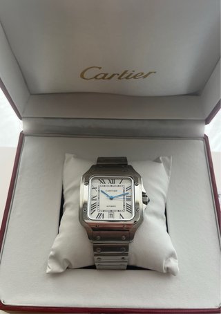 Reloj Cartier Santos Plata y Blanco