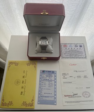Reloj Cartier Santos Plata y Blanco