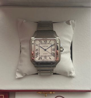 Reloj Cartier Santos Plata y Blanco