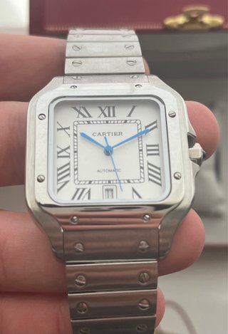 Reloj Cartier Santos Plata y Blanco