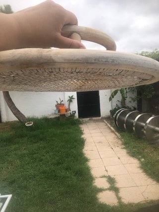 Lámpara rústica bambú y madera