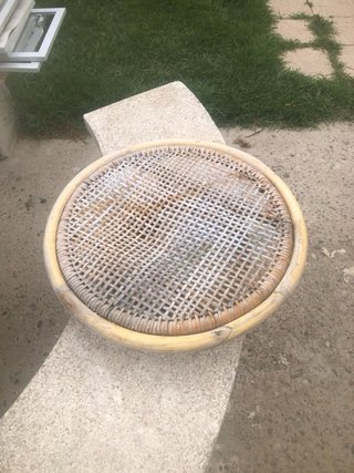 Lámpara rústica bambú y madera