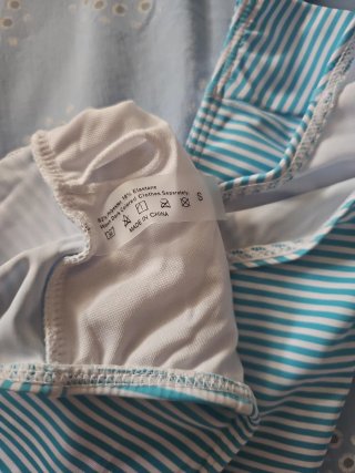 Conjunto Bikini Rayas Azul y Blanco Nuevo, grande