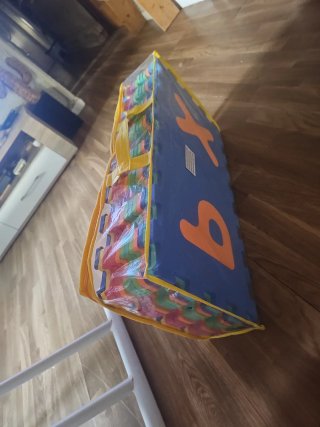 Alfombra Puzzle Niños Letras Naranja y Azul