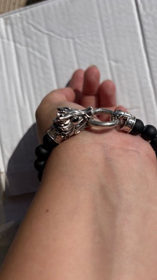 Pulsera Thomas Sabo Dragón Negra y Plateada