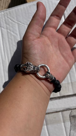 Pulsera Thomas Sabo Dragón Negra y Plateada