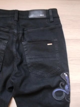 Amiri Jeans Negros con Serpiente