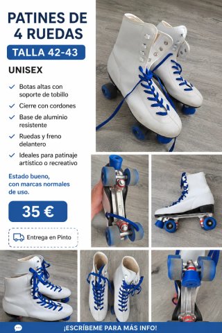 Patines 4 Ruedas Talla 42-43 Unisex