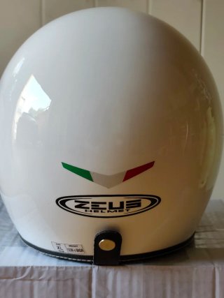 Casco Jet Blanco Zeus Helmet con Visera y Gafas.