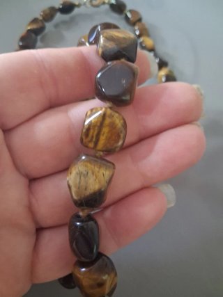 Collana donna pietre naturali occhio di tigre