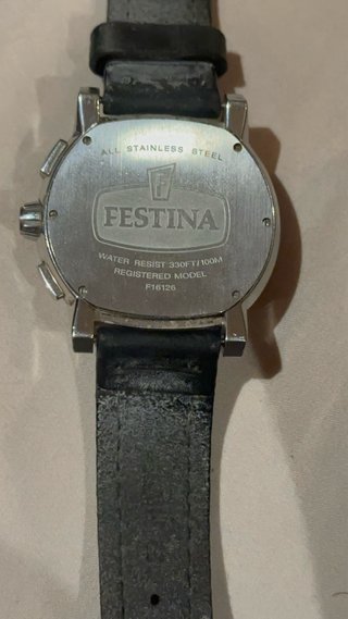 Reloj Festina Cuero Negro y Plata