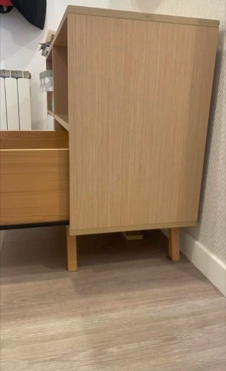 Recibidor consola madera y blanco