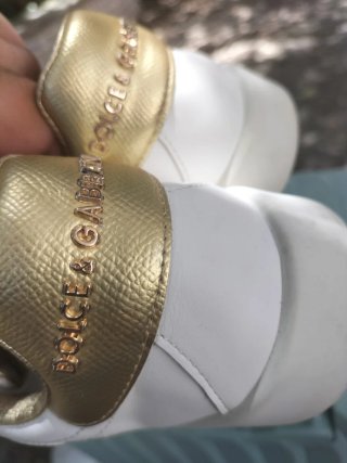 Scarpe Dolce & Gabbana bianche e oro