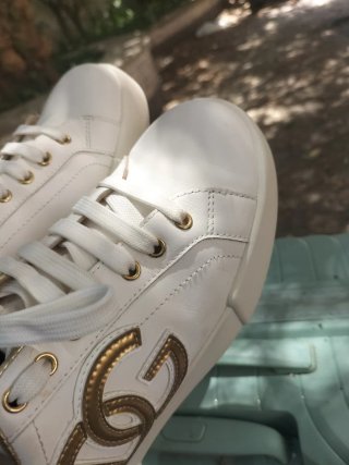 Scarpe Dolce & Gabbana bianche e oro