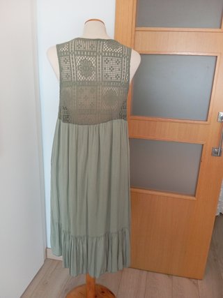 Vestido verde L con encaje y lentejuelas
