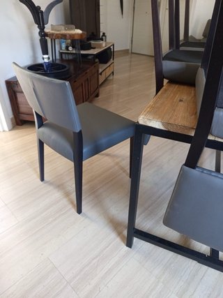 Conjunto de 6 sillas de comedor grises