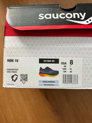Saucony Ride 18 Talla 41 Gris Naranja