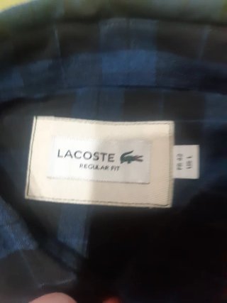 Camisa Lacoste Cuadros Azul y Negro
