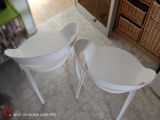 Juego de 2 Sillas Blancas de Plástico