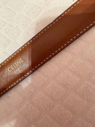 Cintura Celine Logo Oro Marrone