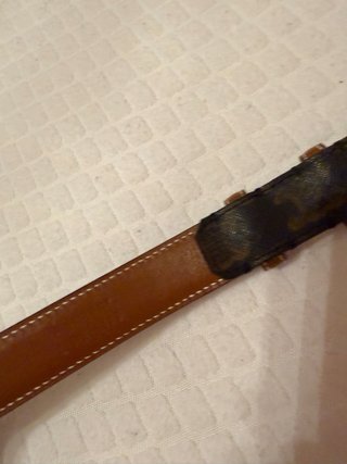 Cintura Celine Logo Oro Marrone