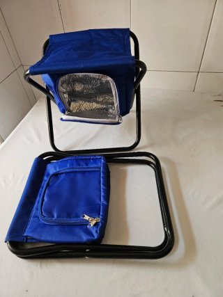 Sillas plegable con bolsa nevera azul