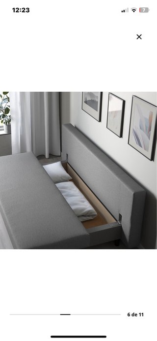 Divano letto Ikea grigio in tessuto Knisa