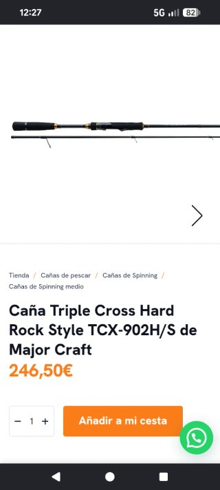 Caña de pescar Major Craft TCX-902H/S Hard rock