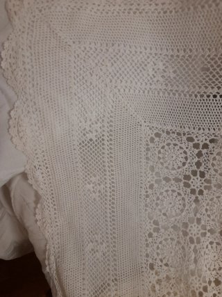Colcha ganchillo blanca