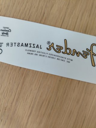 Decal Fender Jazzmaster CBS 1964 - Mirror Transfer