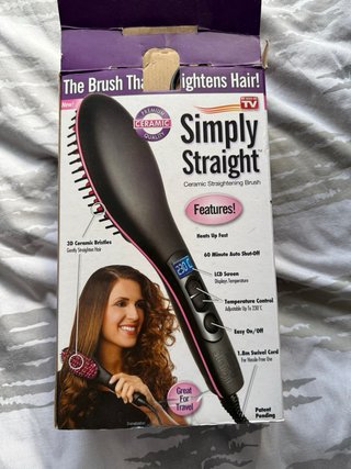 Cepillo Alisador Simply Straight Negro/Rosa