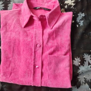 Camisa pana rosa Zara Talla XS