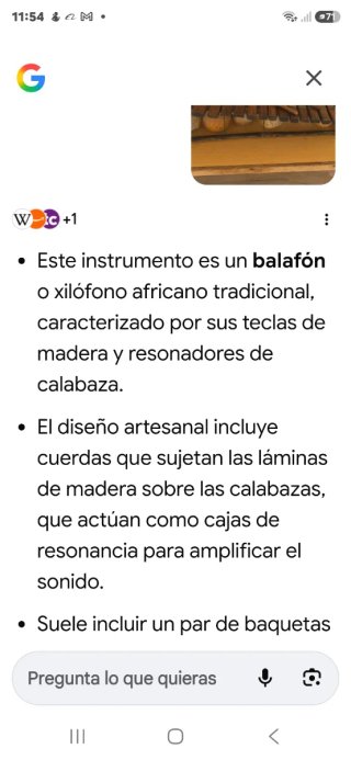 Balafón africano de madera