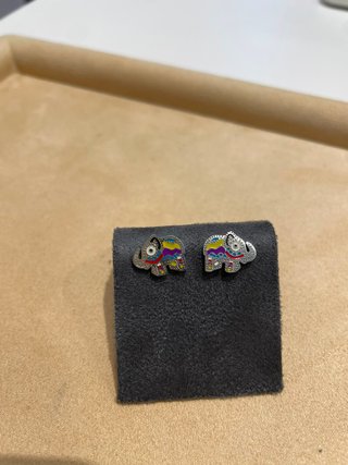 Pendientes elefante acero inoxidable multicolor