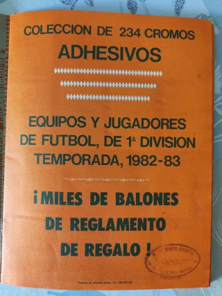 Álbum cromos Liga 1982-83 Mateo Mirete Zaragoza