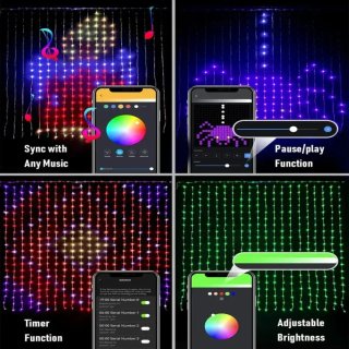 Pack 2 Cortinas LED Multicolor