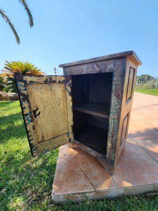 2 Mesitas Auxiliar Madera Natural Tallada