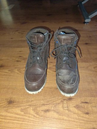 Botas de moto marrones marca Overlap. Talla 42