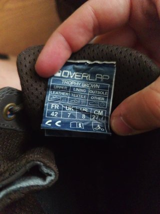 Botas de moto marrones marca Overlap. Talla 42
