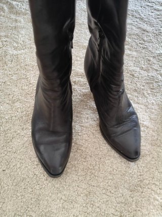 Botas piel tacón caña alta talla 40