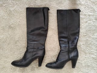 Botas piel tacón caña alta talla 40