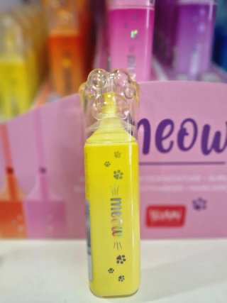 Evidenziatore giallo meow con zampa