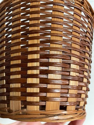 MINI CESTA MIMBRE RATÁN MARRÓN CESTITA PEQUEÑA