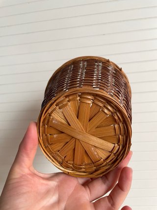 MINI CESTA MIMBRE RATÁN MARRÓN CESTITA PEQUEÑA