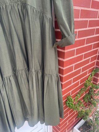 Vestido verde caqui largo