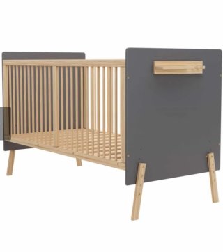 Cuna de bebé madera y gris